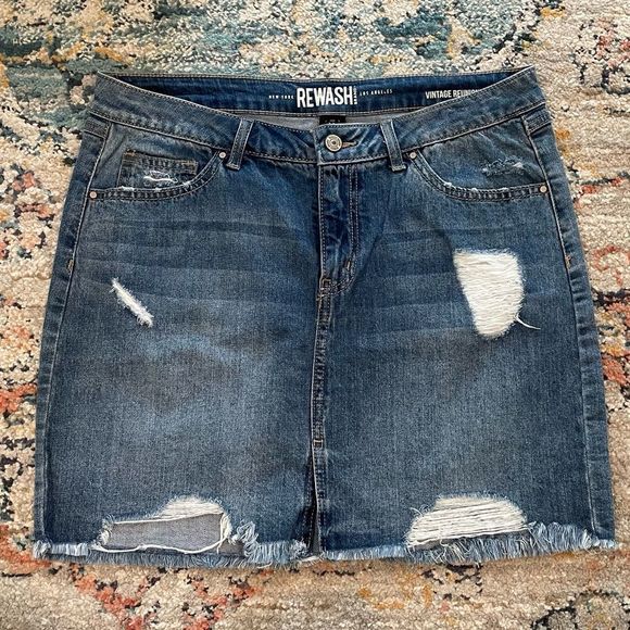 Rewash Dresses & Skirts - REWASH Brand Size 11/30 Distressed Vintage Reunion Denim Skirt